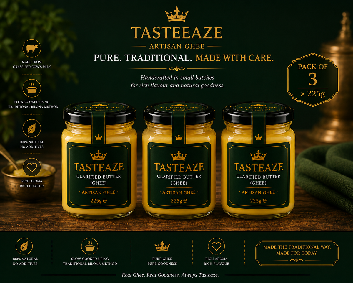 Tasteaze Artisan Clarified Butter (Ghee) — Family Pack (3 × 225g)